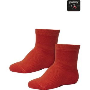 Bonnie Doon Basic Sokken Baby Donker Rood 8/12 maand - 2 paar - Unisex - Organisch Katoen - Jongens en Meisjes - Stay On Socks - Basis Katoenen Sok - Zakt niet af - Gladde Naden - GOTS gecertificeerd - 2-pack - Multipack - Burnt Sienna - OL9344012.8