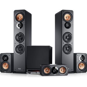 Teufel ULTIMA 40 Surround Power Edition 5.1-Set - Home cinema set met 2 vloerstaande speakers - 2 boekenplankspeakers - Centerspeaker en XXL subwoofer - zwart