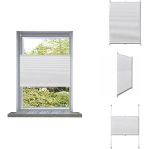 vidaXL Plisséjaloezie 90x150cm - wit - crepe stof - aluminium - Jaloezie