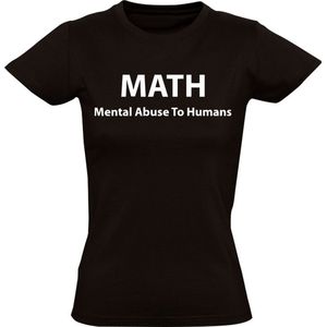 MATH - Mental Abuse To Humans Dames T-shirt - grappig - school - student - rekenen - studie - studeren - fun - funny - wiskunde - hekel - woordgrap