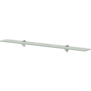 The Living Store Zwevende Plank - Badkamer - 90 x 10 cm - Matglas - 15 kg draagvermogen
