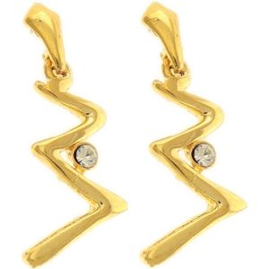 Behave Dames oorbellen hangers goud-kleur 4 cm
