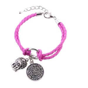 Behave - roze armband met buddha en muntbedel - spirituele stijl