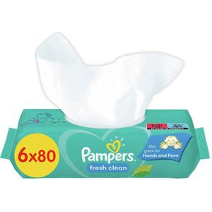 Pampers - Fresh Clean - Billendoekjes - 480 doekjes - 6 x 80