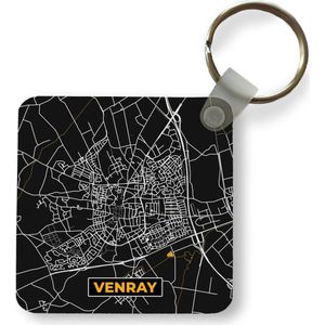 Sleutelhanger - Uitdeelcadeautjes - Stadskaart - Venray - Goud - Zwart - Plastic