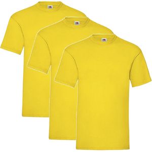 3 Pack - Fruit of The Loom - Shirts - Kids - Ronde Hals - Maat 152 - Sunflower