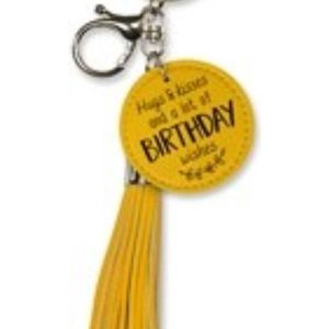 Sleutelhanger /Tashanger +Tassel / Kwast Happy Birthday