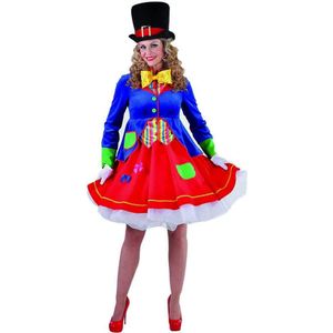 Clown & Nar Kostuum | Wilde Gekke Circus Clown | Vrouw | Medium | Carnaval kostuum | Verkleedkleding