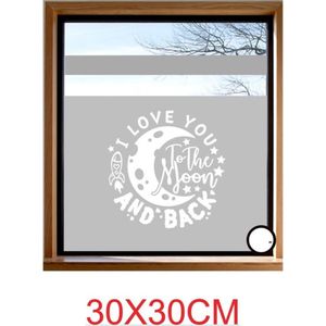 Raam - muur sticker I LOVE YOU TO THE MOON - Kinderkamer - baby kamer  Kleur wit