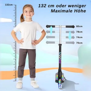 MEETEU Kinderstep - Verlichte LED Wielen - 5 tot 10Jaar - Speelgoed Jongens/Meisjes - Max stuurhoogte: 81 cm - laadvermogen van 50 kg - Zwart