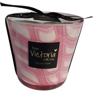 Victoria with Love kaars - Pierre Pink- M - geurkaars