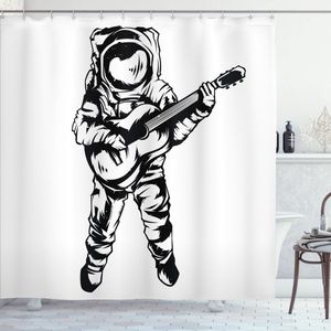 New Bed, Astronaut Jammende Ruimteman, Douchegordijn Badkamer Decor Set met Haakjes, 180 cm B 200 cm L