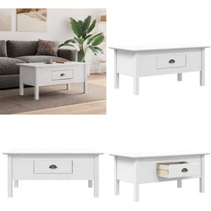 vidaXL Salontafel BODO 100x55x46 cm massief grenenhout wit - Salontafel - Salontafels - Tafel - Bijzettafel