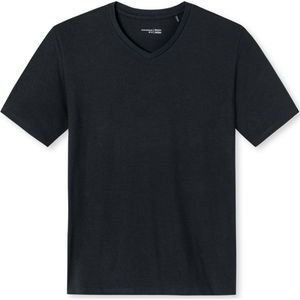 SCHIESSER Mix+Relax T-shirt - heren shirt korte mouwen v-uitsnijding zwart - Maat: 3XL