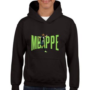 Mbappe groen Kinder Hoodie met afbeelding in kleur - Kinder Hoodie - Zwart - Maat 98 /104 - T-Shirt leeftijd 3 tot 4 jaar - Grappige teksten - Cadeau - Shirt cadeau - verjaardag - Paris Saint-Germain - Voetbal