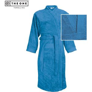 The One Towelling Badjas - Zachte kamerjas - Vocht absorberend - 100% Gekamd badstofkatoen - XXL/XXXL - Aqua Azure