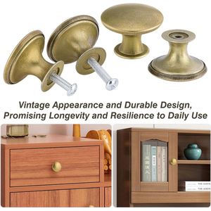 12 STKS Vintage kast knoppen, chique lade knoppen, antieke messing keuken kast handgrepen, 30mm ronde meubels deurknoppen