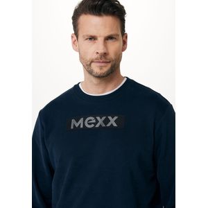 Crew Neck Sweater With Rubber Chest Mannen - Navy - Maat XL