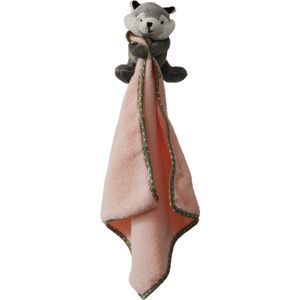 Knuffel Handdoek - Husky - Roze - 30x30 cm