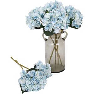 6 stuks zijden hortensia-kunstbloemen, realistische hortensia-bloemen, boeket voor bruiloft, feest, kantoor, woondecoratie (paars)