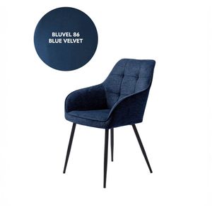 Giga Living Eetkamerstoel Nolan Square - Blauw Velvet - Set van 2