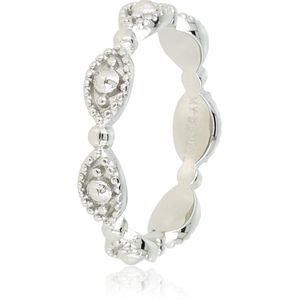 My Bendel Zilverkleurige ring met oogjes - Ring zilverkleurig met boze oog - Met luxe cadeauverpakking