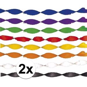 Crepe papier slingers/guirlande - 6 meter - Multi-kleur Paars