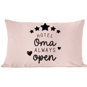 Sierkussen - Moederdag Cadeau Hotel Oma Always Open - Multicolor - 40 Cm X 60 Cm