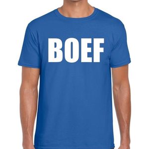 BOEF heren shirt blauw - Heren feest t-shirts S