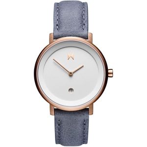 MVMT Signature - Horloge - Grijs/Rose - Leer - 34mm