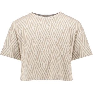 Geisha - Jacquard top - Sand-Off-white - Maat 164