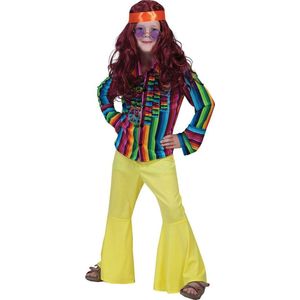 Hippie Kostuum | Ibiza Hippie Shirt Jongen | Maat 116 | Carnaval kostuum | Verkleedkleding