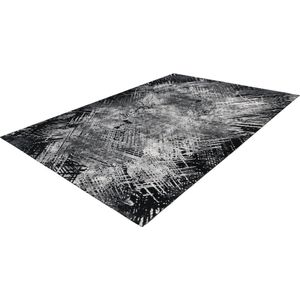 Pierre Cardin Pablo - Vintage - Super zacht - Shinny - 3D - Vloerkleed – hotel sjiek - design tapijt fraai – Karpet - 200x290- Grijs zilver zwart