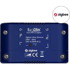 EcoDim Zigbee led linline dimmer, ECO-DIM.13 Zigbee, Min & Max instelbaar, plaatsing boven het plafond, 250W LED