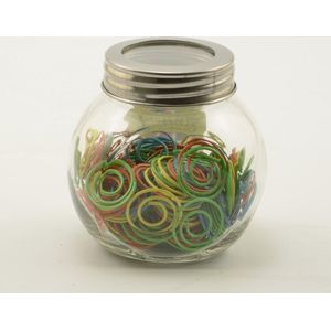 Paper clips in potje 120g +/-139x Rond 22mm tropisch.