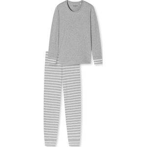 Schiesser Schlafanzug lang Dames Pyjamaset - grijs melange - Maat XXL