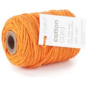 Cotton Cord / Katoen touw 50 meter oranje ø2mm