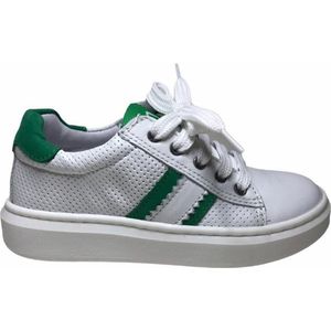 Melania rits veter lederen sneakers 2276 wit groen mt 30