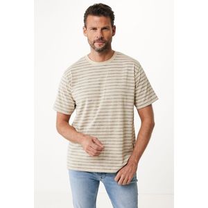 Short Sleeve T-shirt With Stripes Mannen - Beige - Maat XL