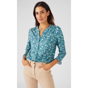 Damart - Overhemdblouse tricot warm bloemmotief - Dames - Groen - S