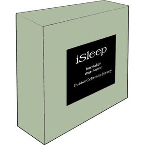 iSleep Dubbel Jersey Hoeslaken - Litsjumeaux - 160/180x200 cm - Licht Groen