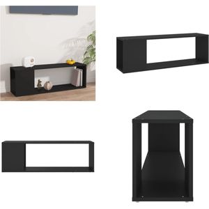 vidaXL Tv-meubel 100x24x32 cm spaanplaat zwart - Tv-meubel - Tv-meubels - Tv Meubel - Tv Meubels