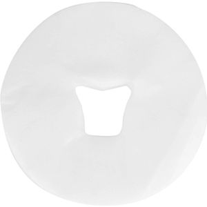 Gezichtsmassage Cover Pad Wegwerp Massage Bed Gezicht Rust Cover Niet-geweven Stof Massage Tafel Bed Kussen met Gat Handdoek (Ronde) - 200 stuks