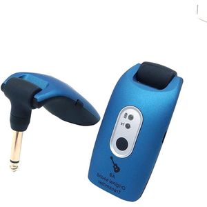 Allecto Plus - Wireless gitaarsysteem 2.4GHz voor elektrische gitaar bas viool A9 Blauw met ontvanger