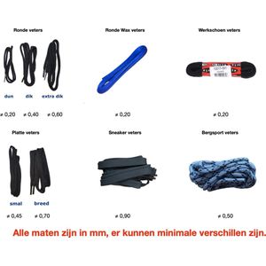 Dunne ronde veter Grijs 120cm (Barth