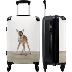 NoBoringSuitcases.com - Grote koffer - Hertje - Kinderen - Jongen - Stippen - Kinderkoffer geschikt voor jongen en meisjes - Reiskoffer met 4 wielen - Trolley op wieltjes - Rolkoffer groot kinderen - 90 liter - Ruimbagage valies 20kg