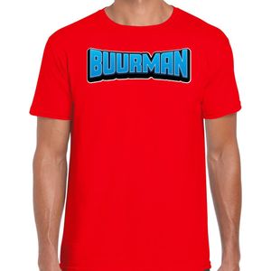 Bellatio Decorations Verkleed t-shirt voor heren - buurman en buurman - rood - foute party/carnaval XL
