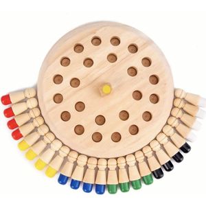 Houten Memory Schaken Montessori Games Kleur Match Puzzel Board Kids Educatief Speelgoed Voor Kinderen