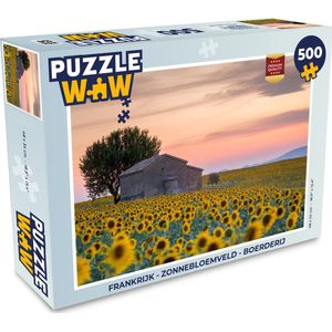 Puzzel Frankrijk - Zonnebloemveld - Boerderij - Legpuzzel - Puzzel 500 stukjes