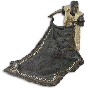 bronzen beeld - Arabisch kleed verkoper - bronzen beeld Arabisch kleedverkoper - 15,7 cm hoog